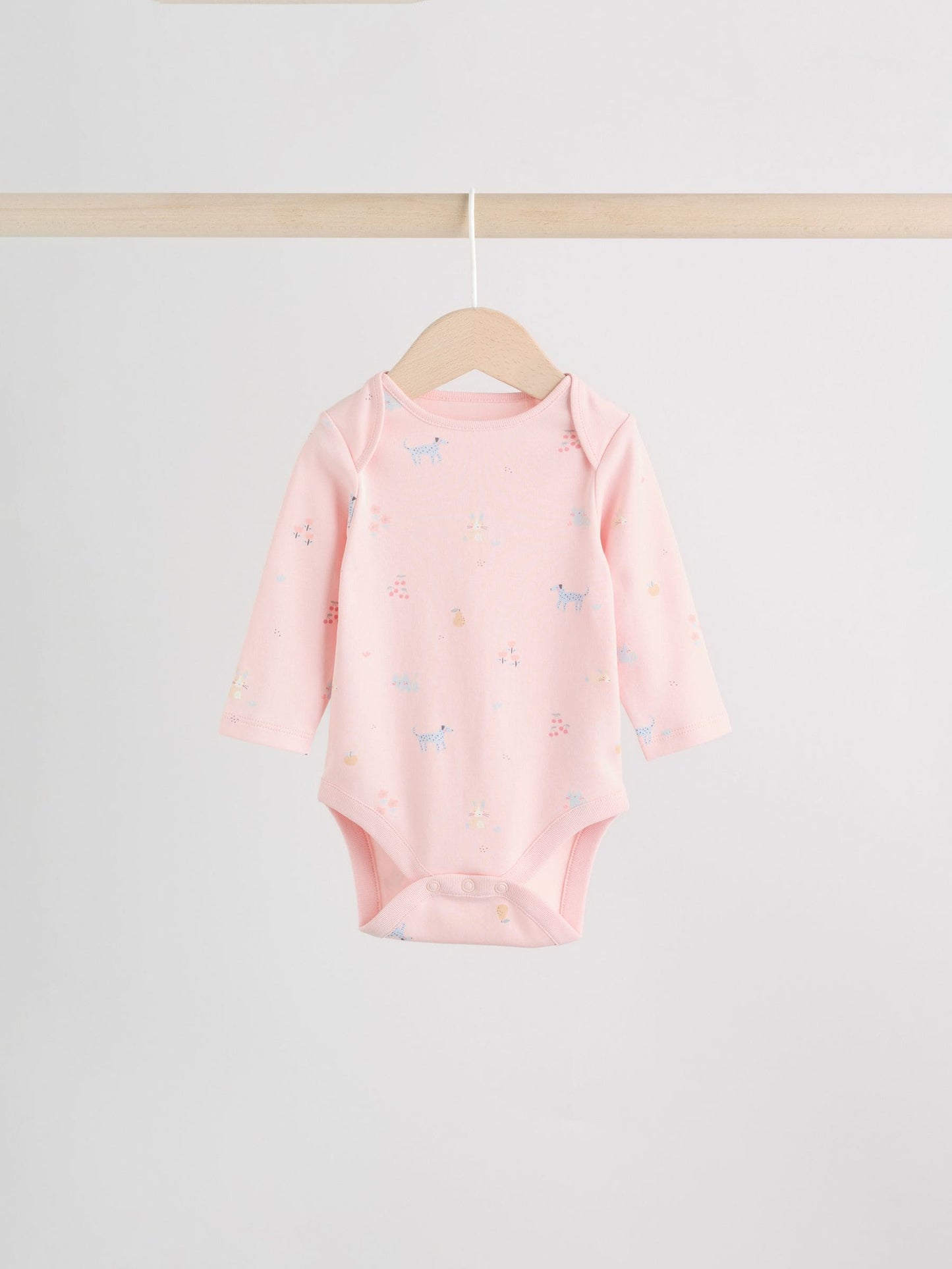 Multi Pastel Character 5 Pack Long Sleeve Baby Bodysuits image 7