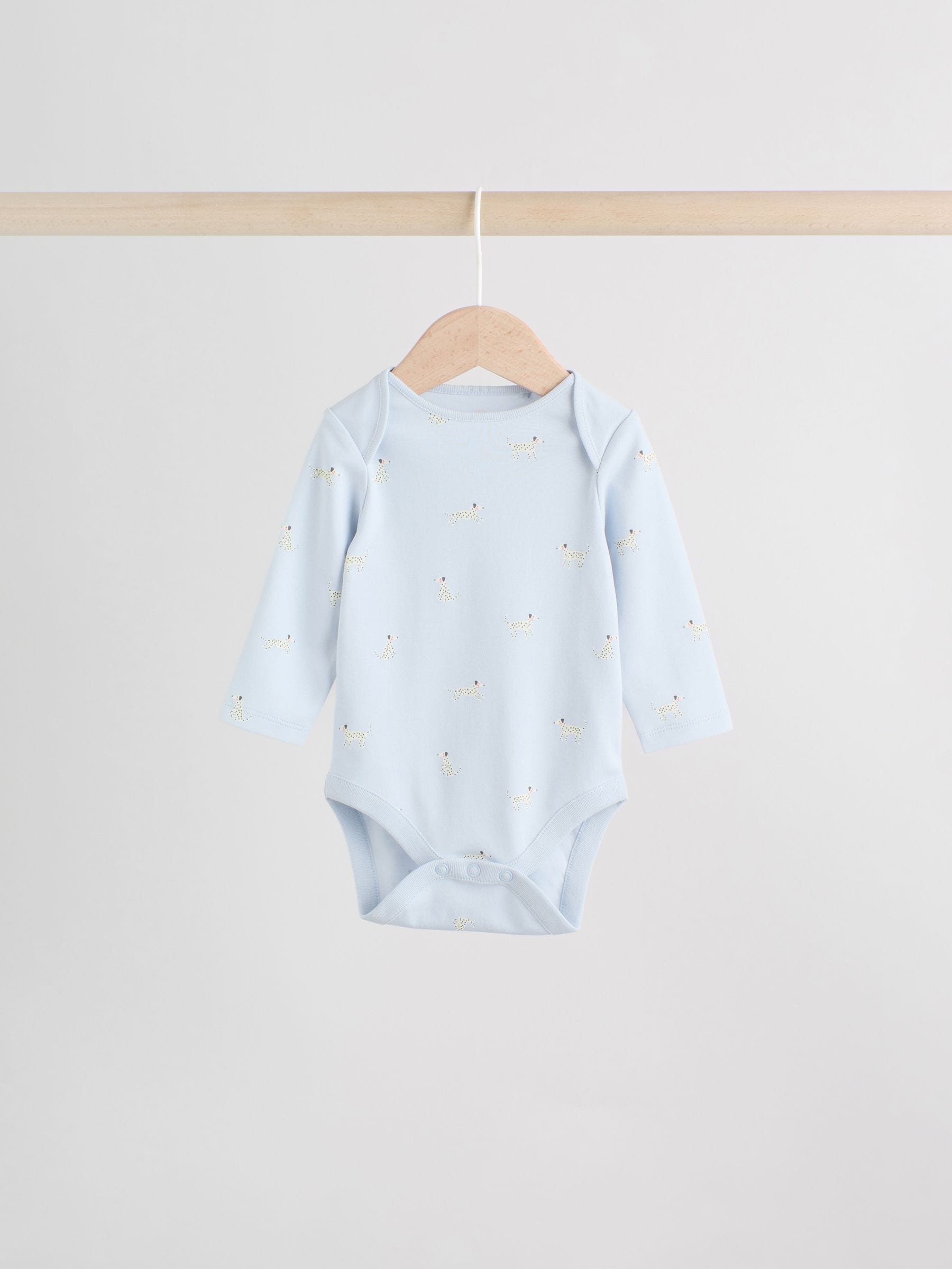 Multi Pastel Character 5 Pack Long Sleeve Baby Bodysuits image 8