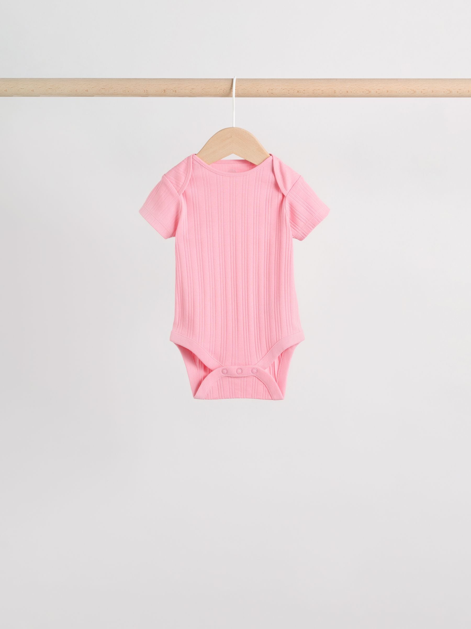 Multi Pastel 5 Pack Short Sleeve Baby Bodysuits image 8