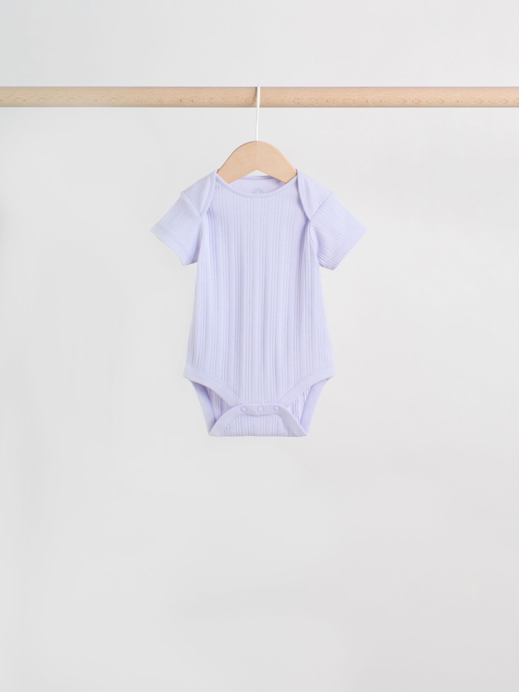 Multi Pastel 5 Pack Short Sleeve Baby Bodysuits image 7