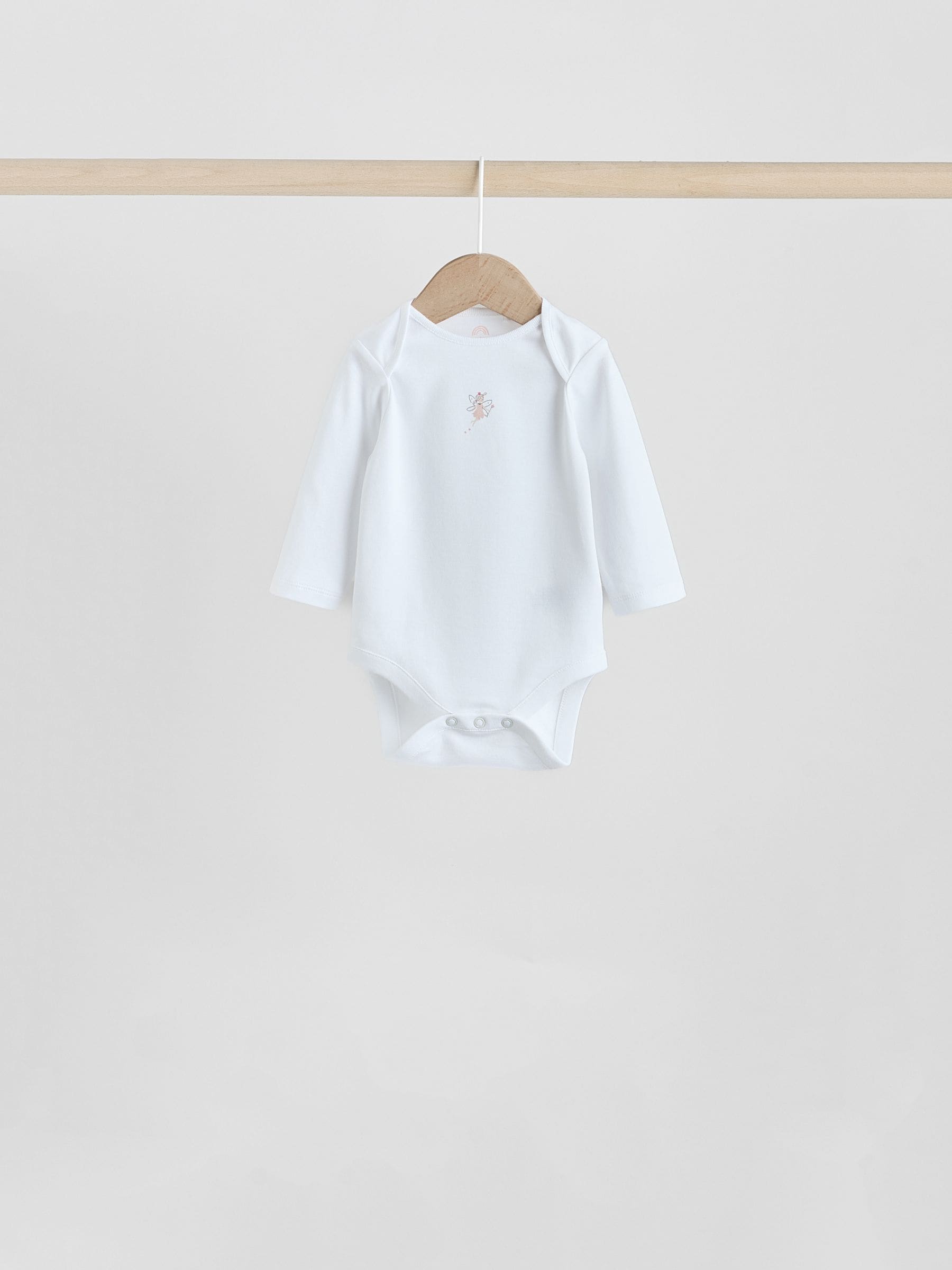 Pink 7 Pack Long Sleeve Baby Bodysuit image 2