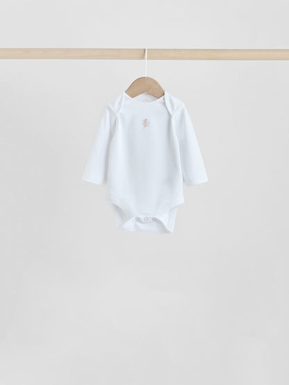 Pink 7 Pack Long Sleeve Baby Bodysuit image 2