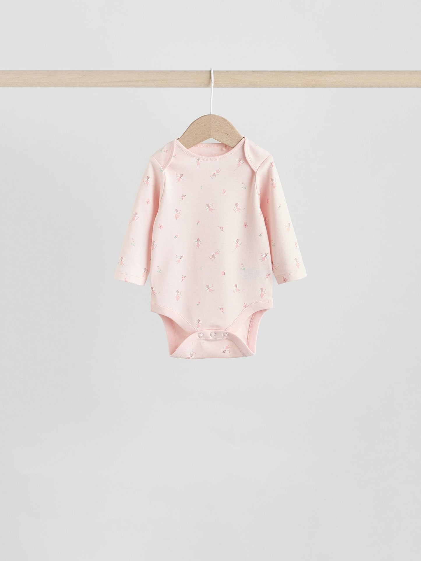 Pink 7 Pack Long Sleeve Baby Bodysuit image 3