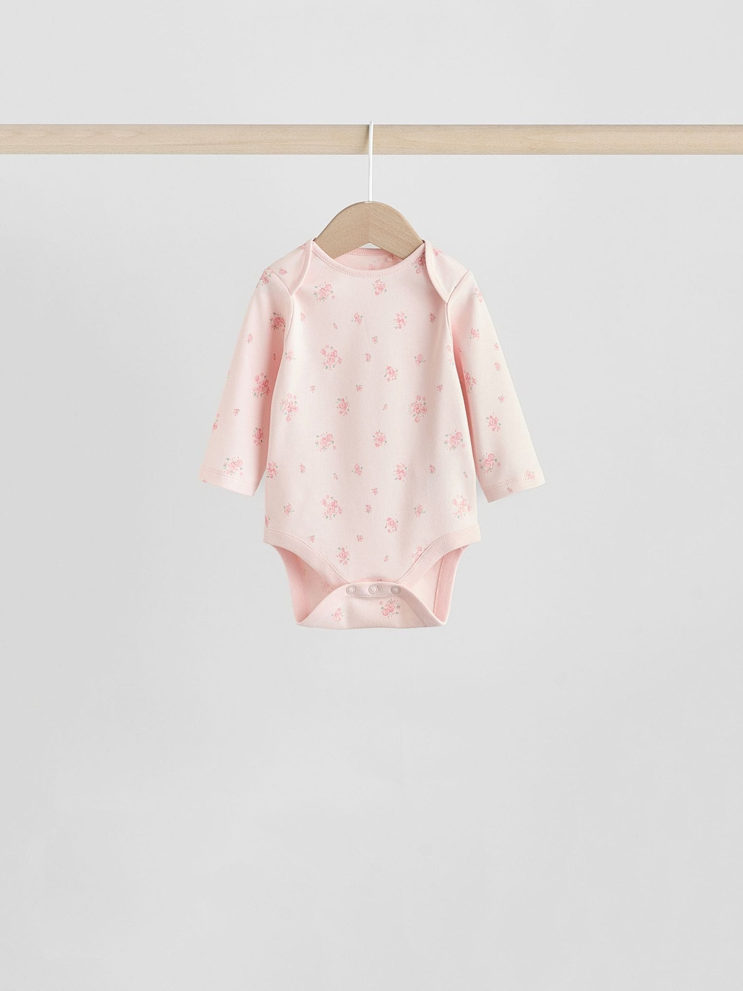 Pink 7 Pack Long Sleeve Baby Bodysuit image 5