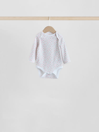 Pink 7 Pack Long Sleeve Baby Bodysuit image 6