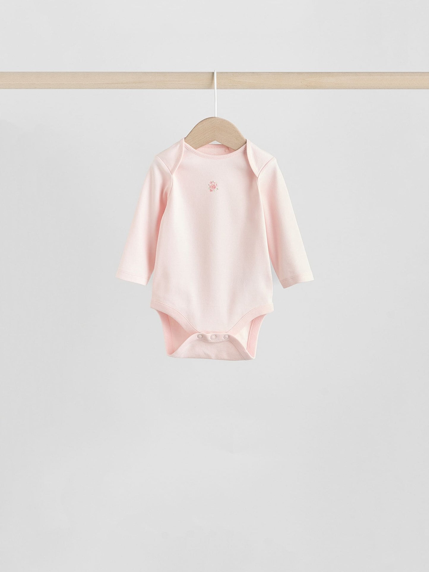 Pink 7 Pack Long Sleeve Baby Bodysuit image 7