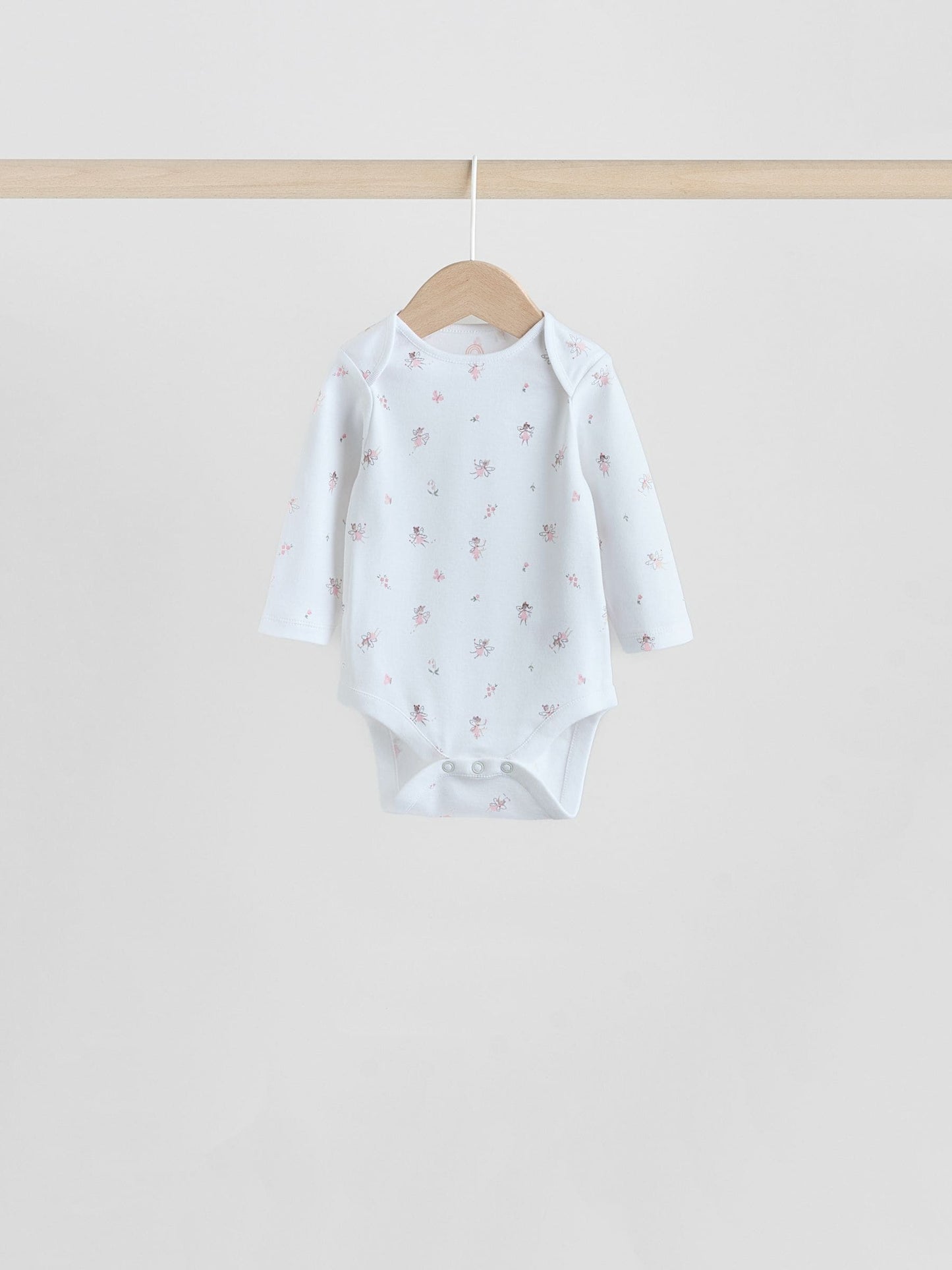 Pink 7 Pack Long Sleeve Baby Bodysuit image 8