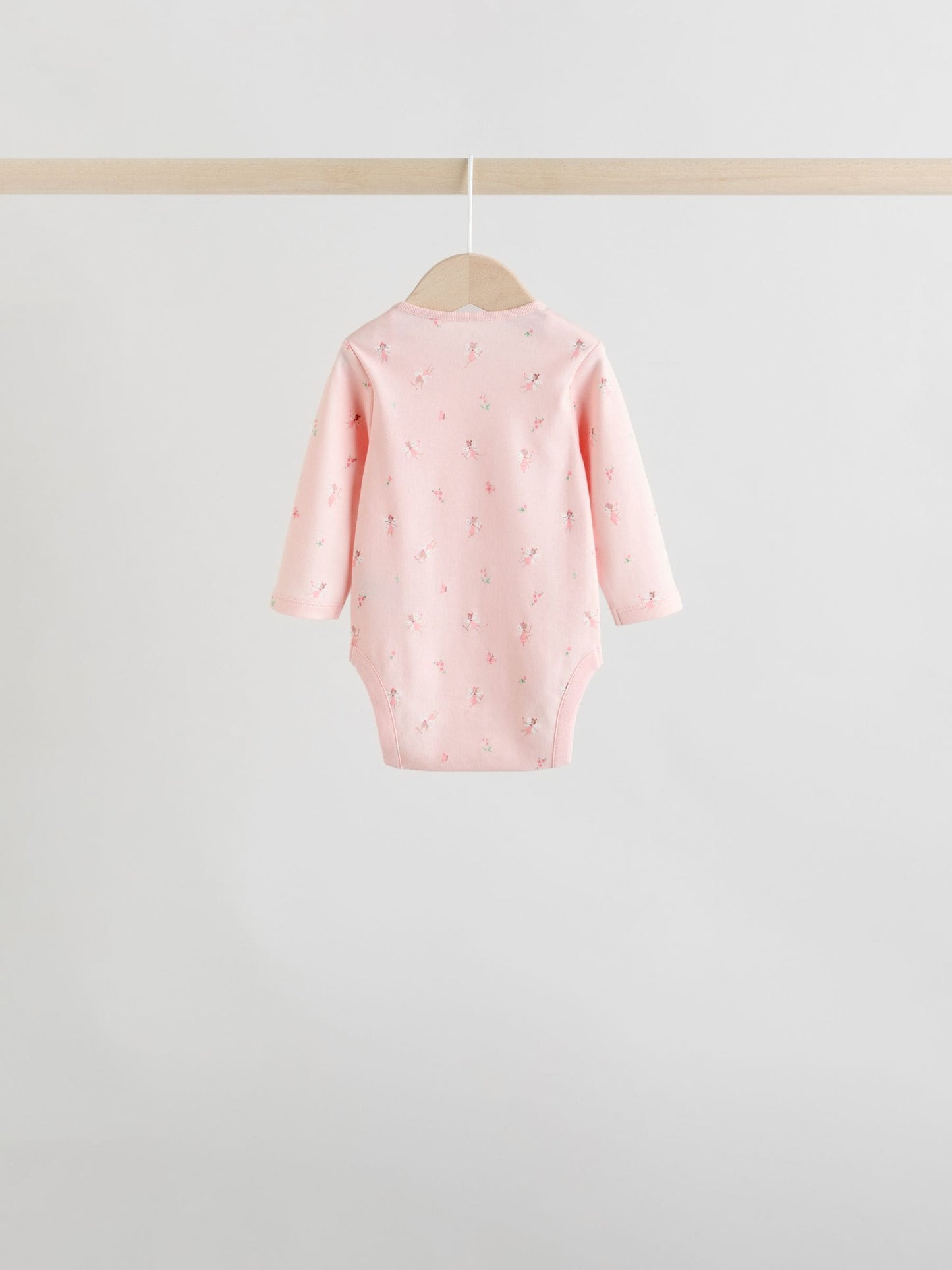 Pink 5 Pack Long Sleeve Baby Bodysuit image 3