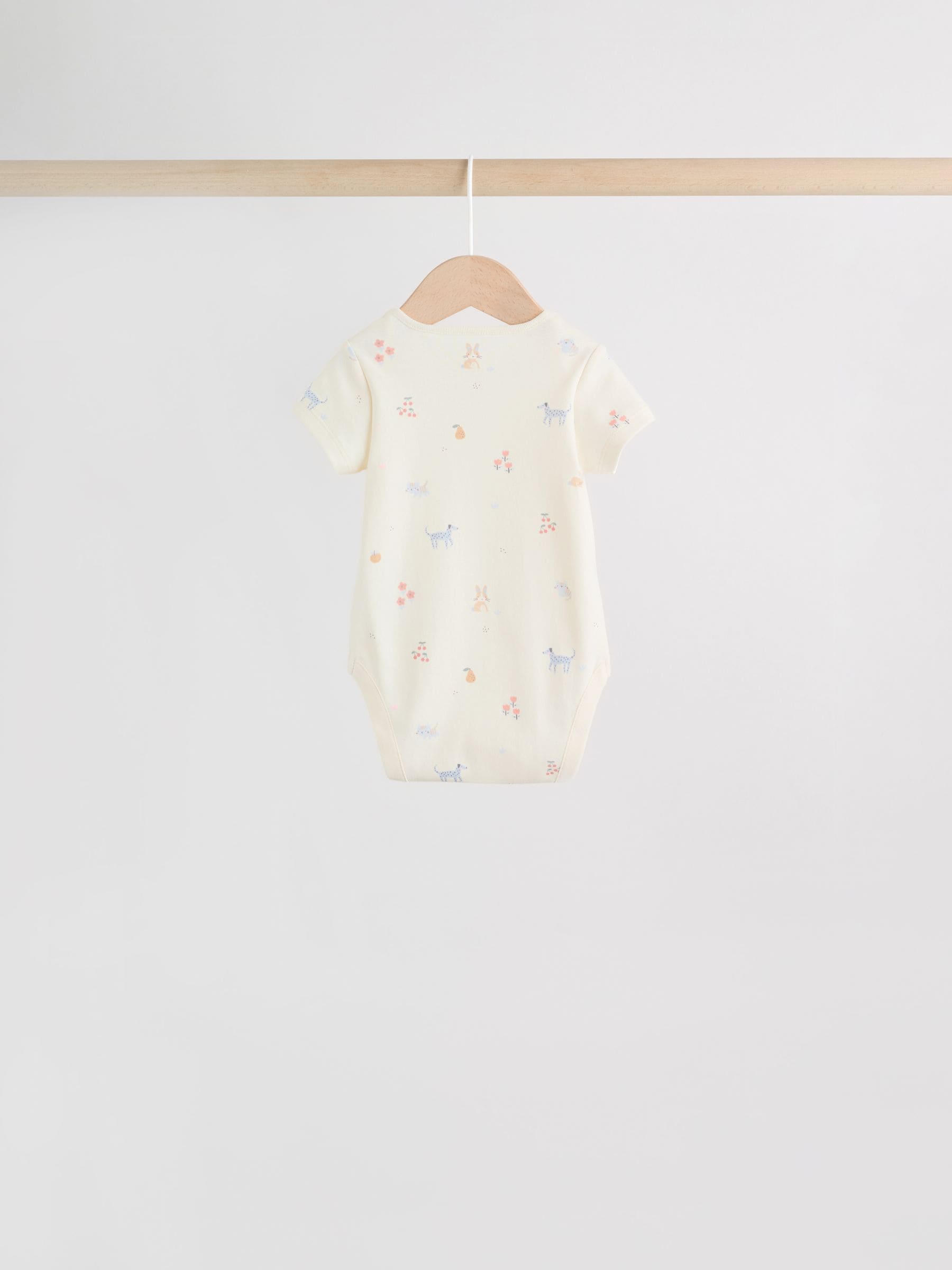 Multi Pastel Character 7 Pack Short Sleeve Baby Bodysuits image 4