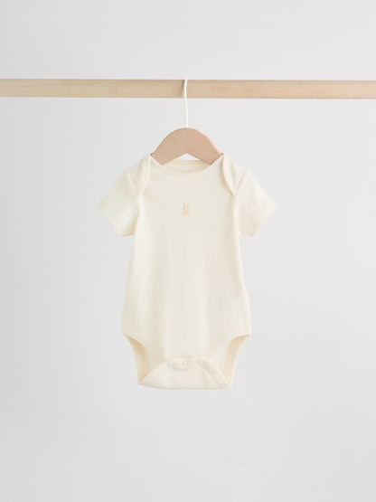 Multi Pastel Character 7 Pack Short Sleeve Baby Bodysuits image 6