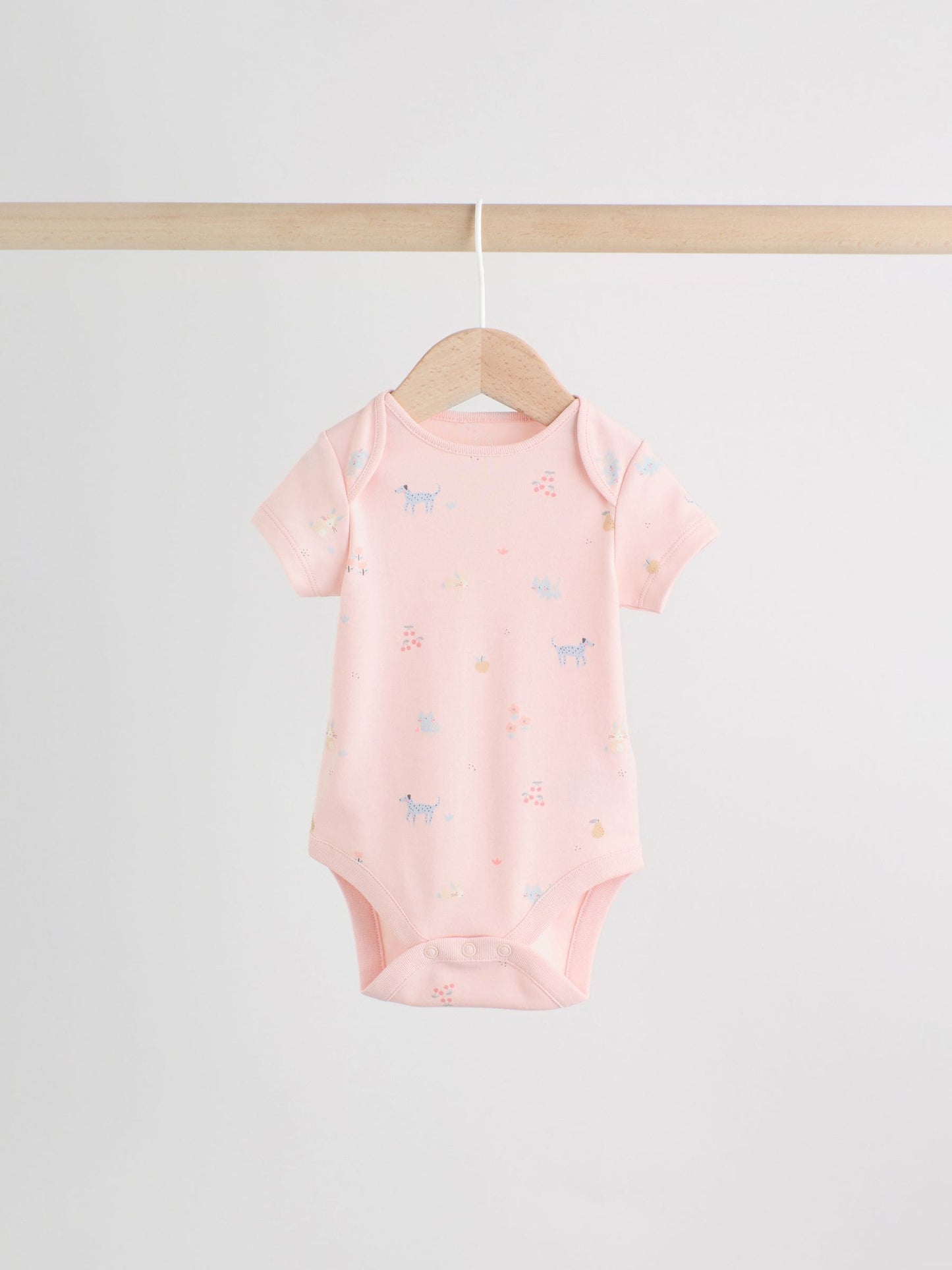Multi Pastel Character 7 Pack Short Sleeve Baby Bodysuits image 8
