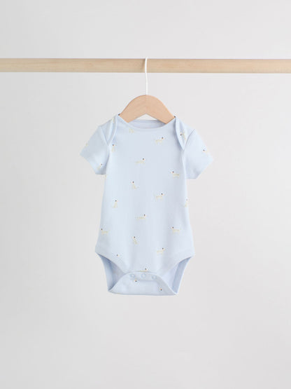 Multi Pastel Character 7 Pack Short Sleeve Baby Bodysuits image 9