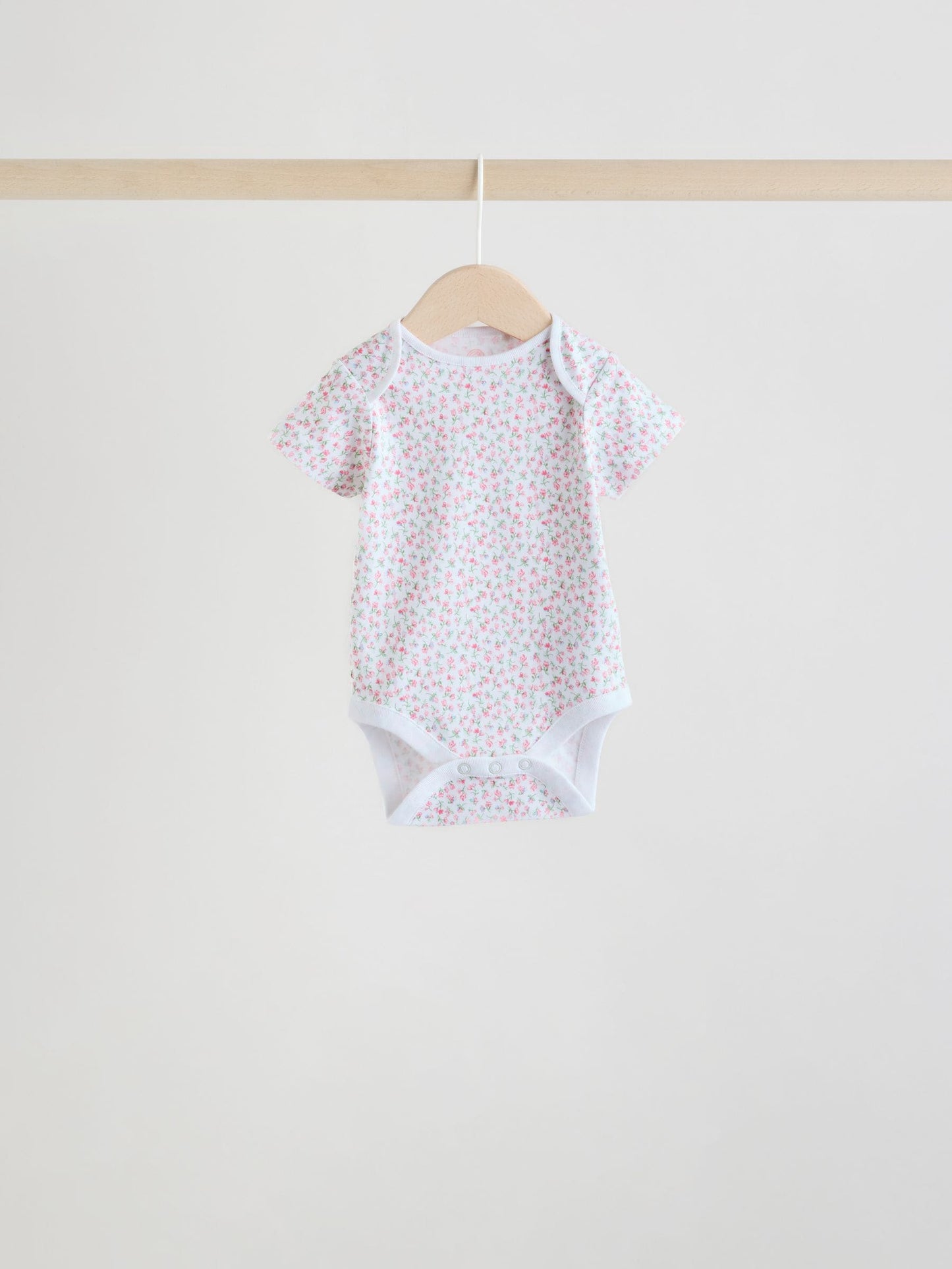Pink 5 Pack Short Sleeve Baby Bodysuit image 3