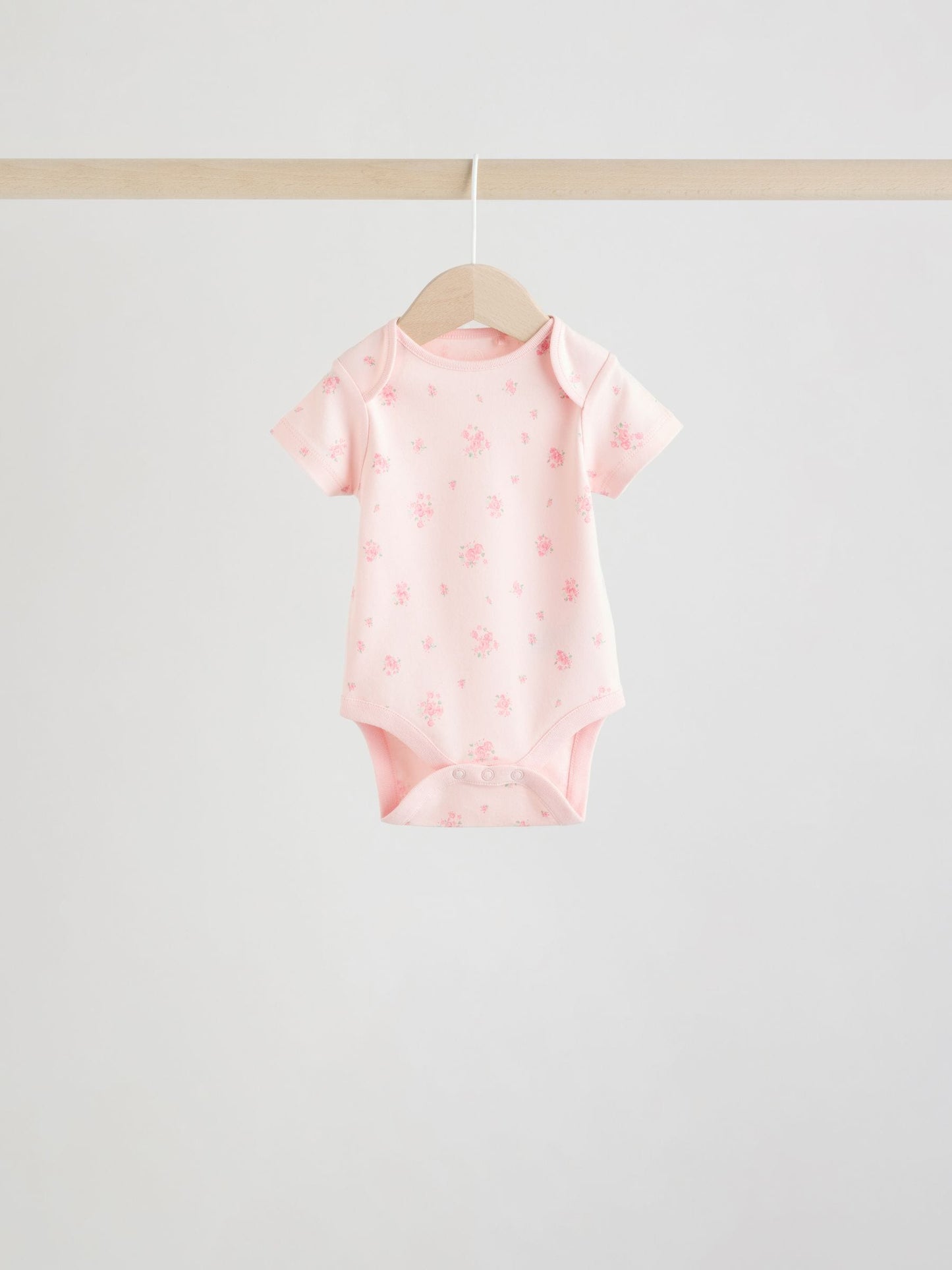 Pink 5 Pack Short Sleeve Baby Bodysuit image 4