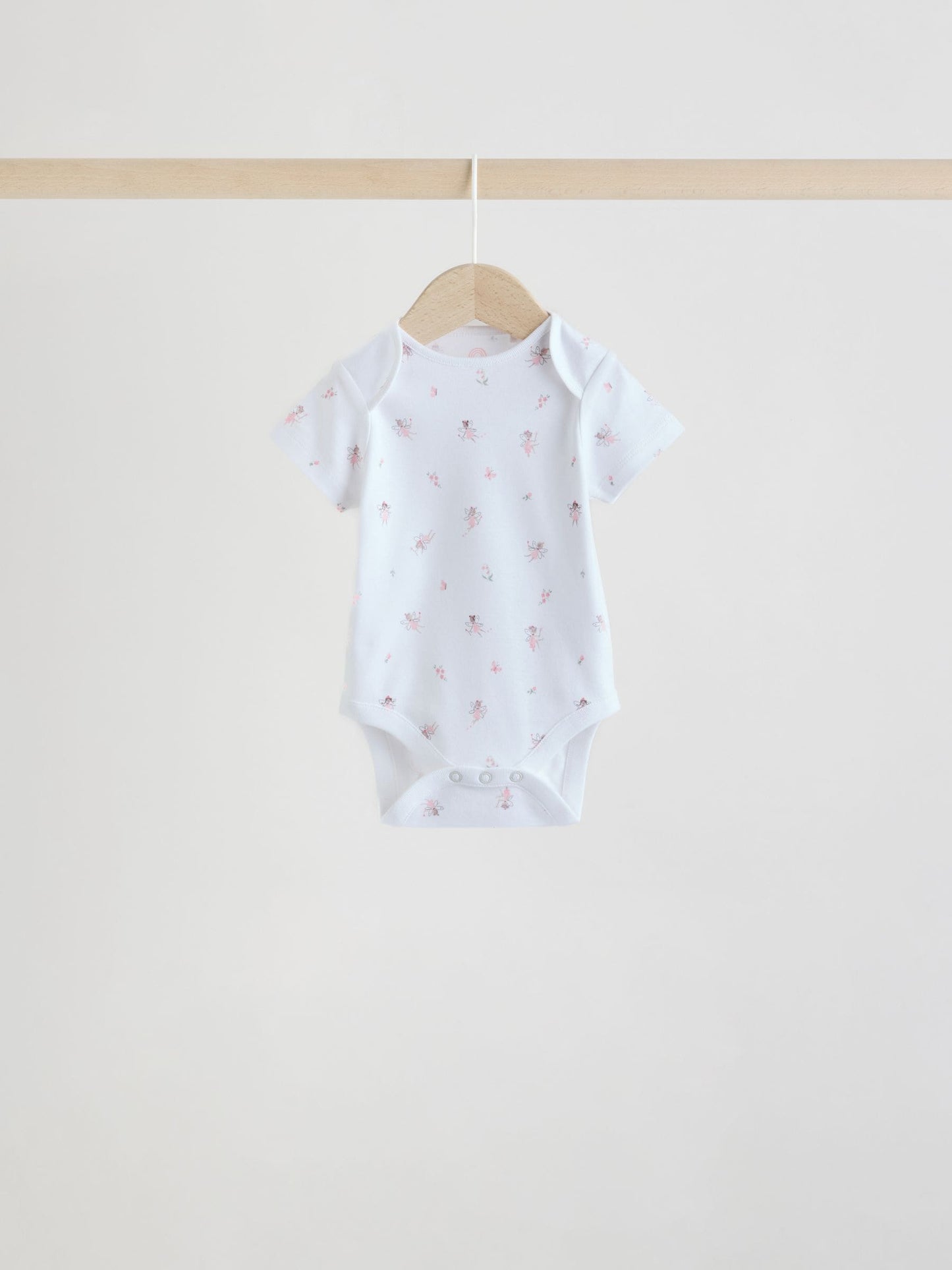 Pink 5 Pack Short Sleeve Baby Bodysuit image 5