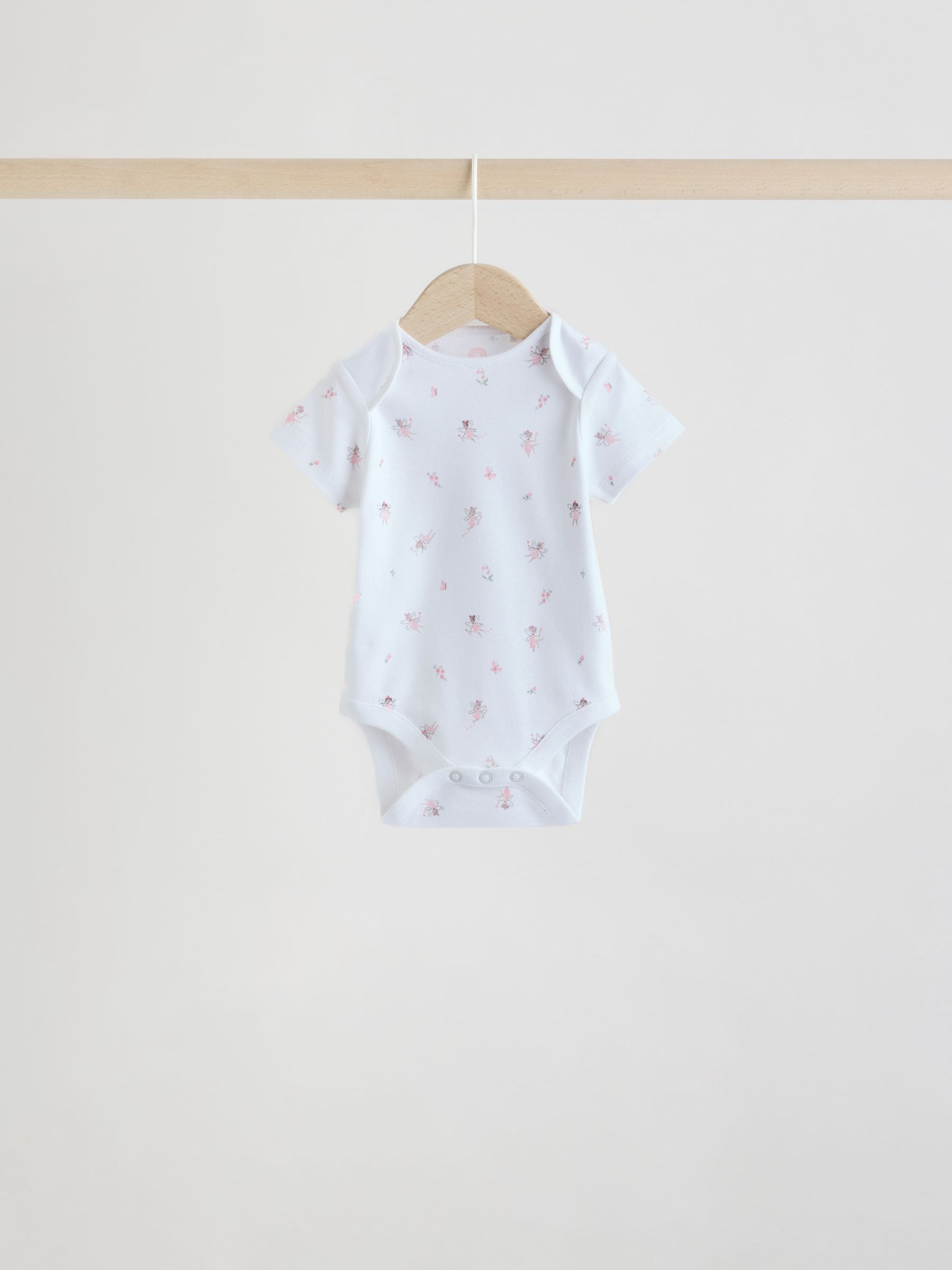 Pink 5 Pack Short Sleeve Baby Bodysuit image 5