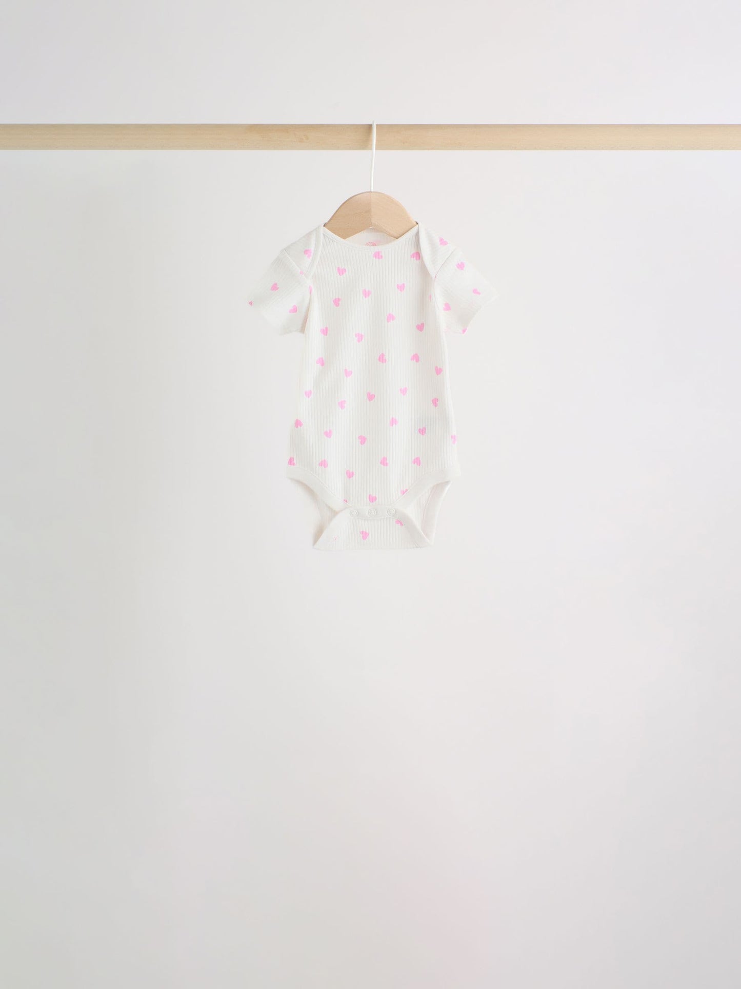 Pink Short Sleeve Baby Bodysuits 5 Pack image 3