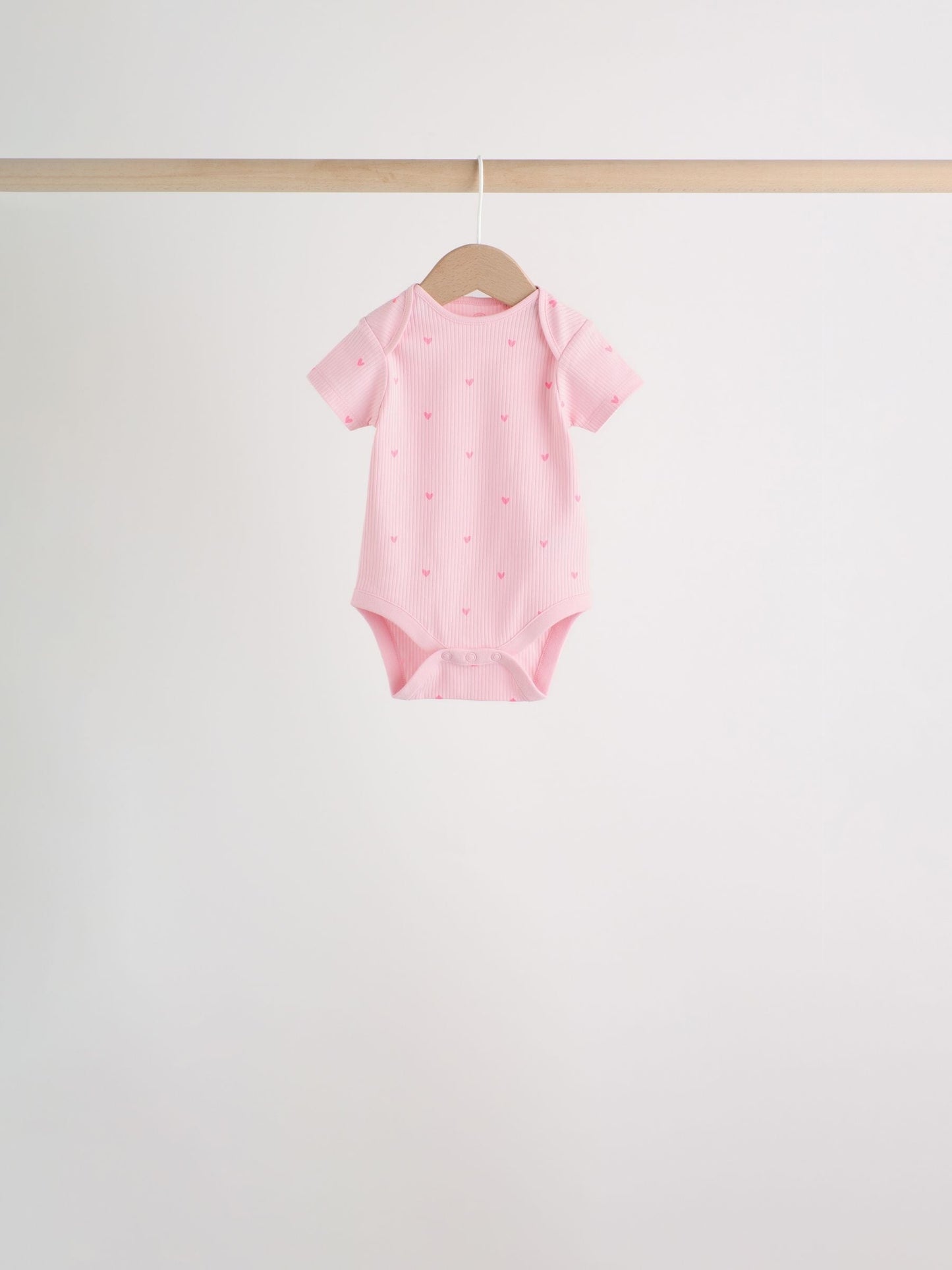 Pink Short Sleeve Baby Bodysuits 5 Pack image 4