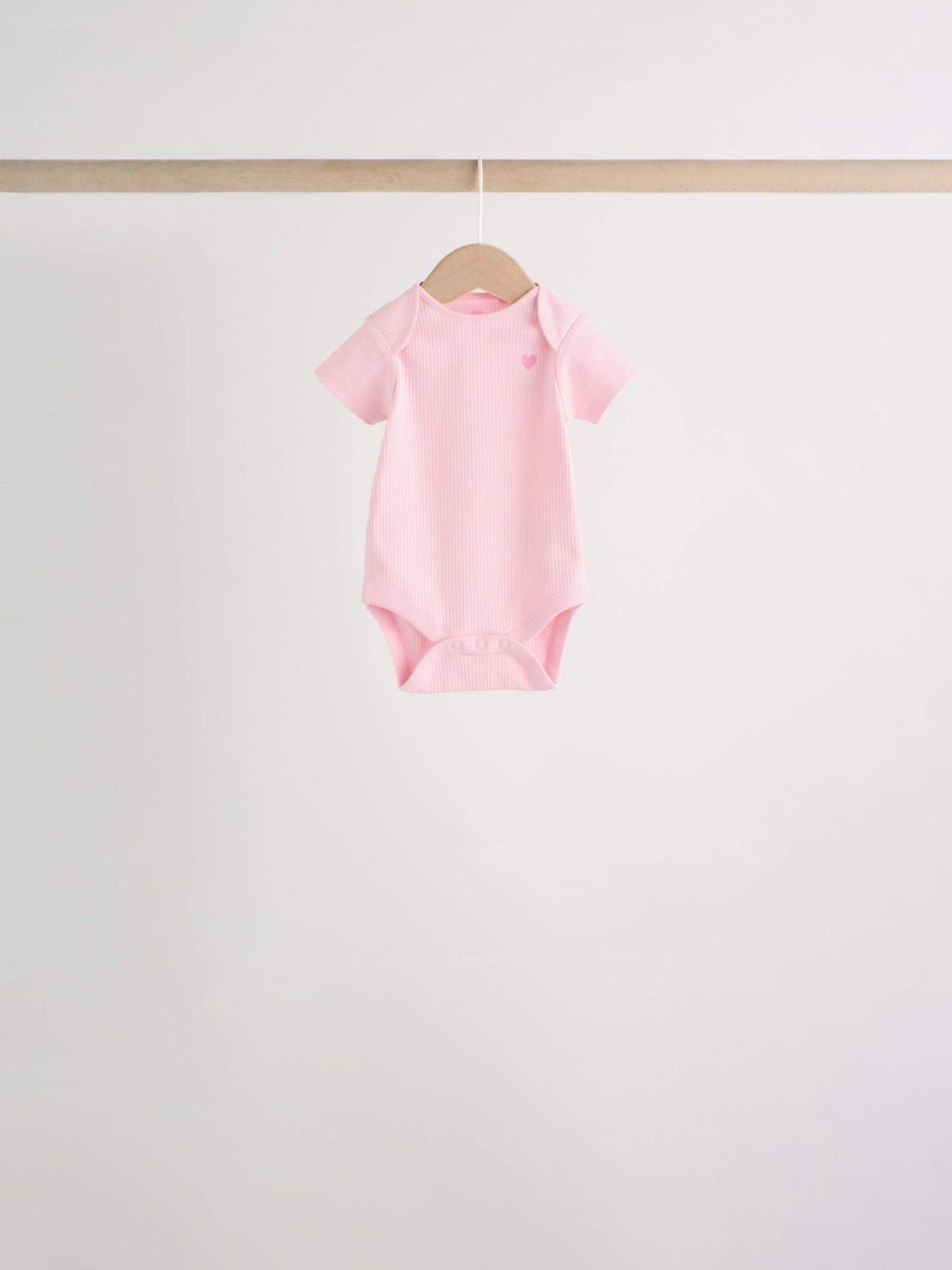 Pink Short Sleeve Baby Bodysuits 5 Pack image 6
