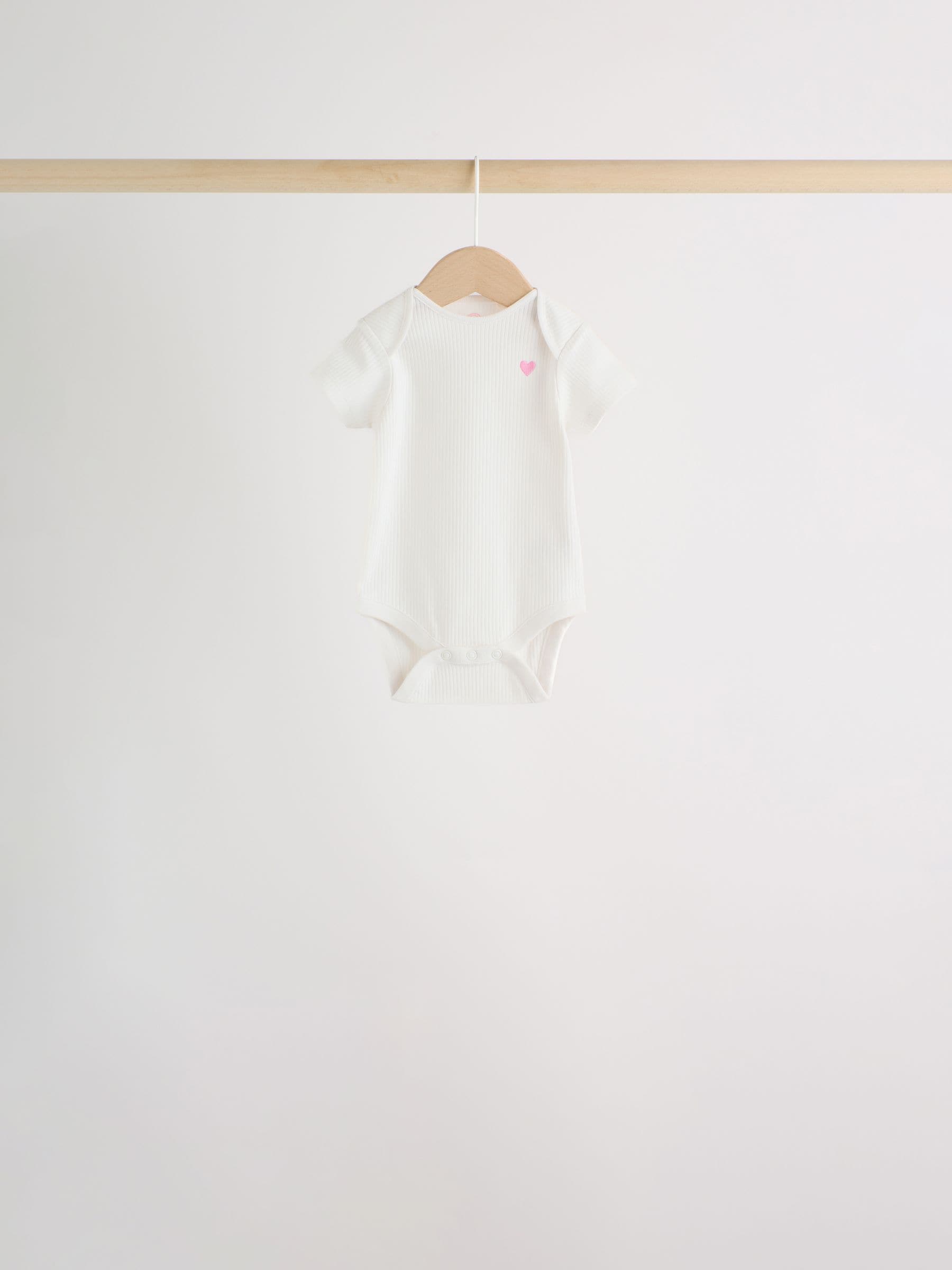 Pink Short Sleeve Baby Bodysuits 5 Pack image 8