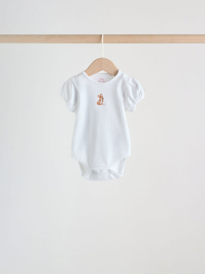 Pink Short Sleeve Baby Bodysuits 5 Pack image 2