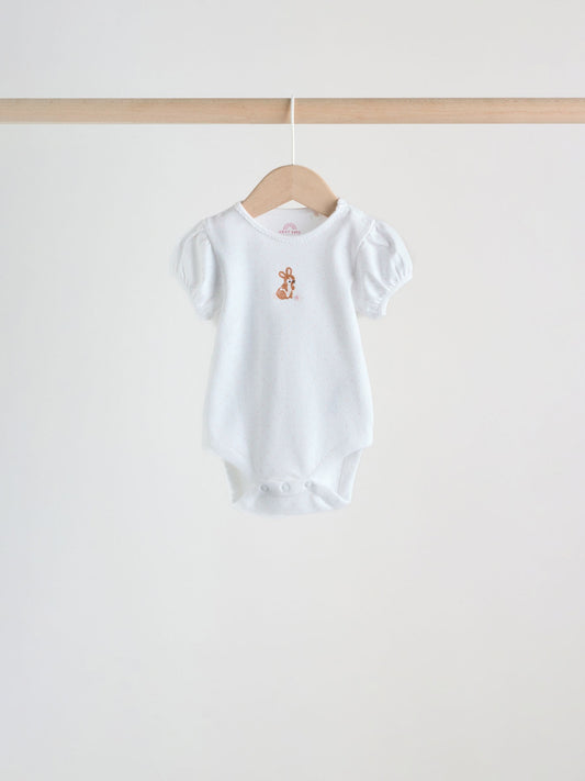 Pink Short Sleeve Baby Bodysuits 5 Pack image 2
