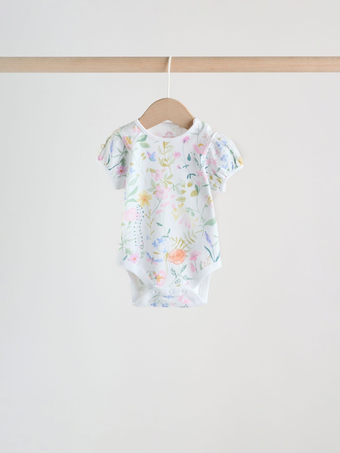 Pink Short Sleeve Baby Bodysuits 5 Pack image 4