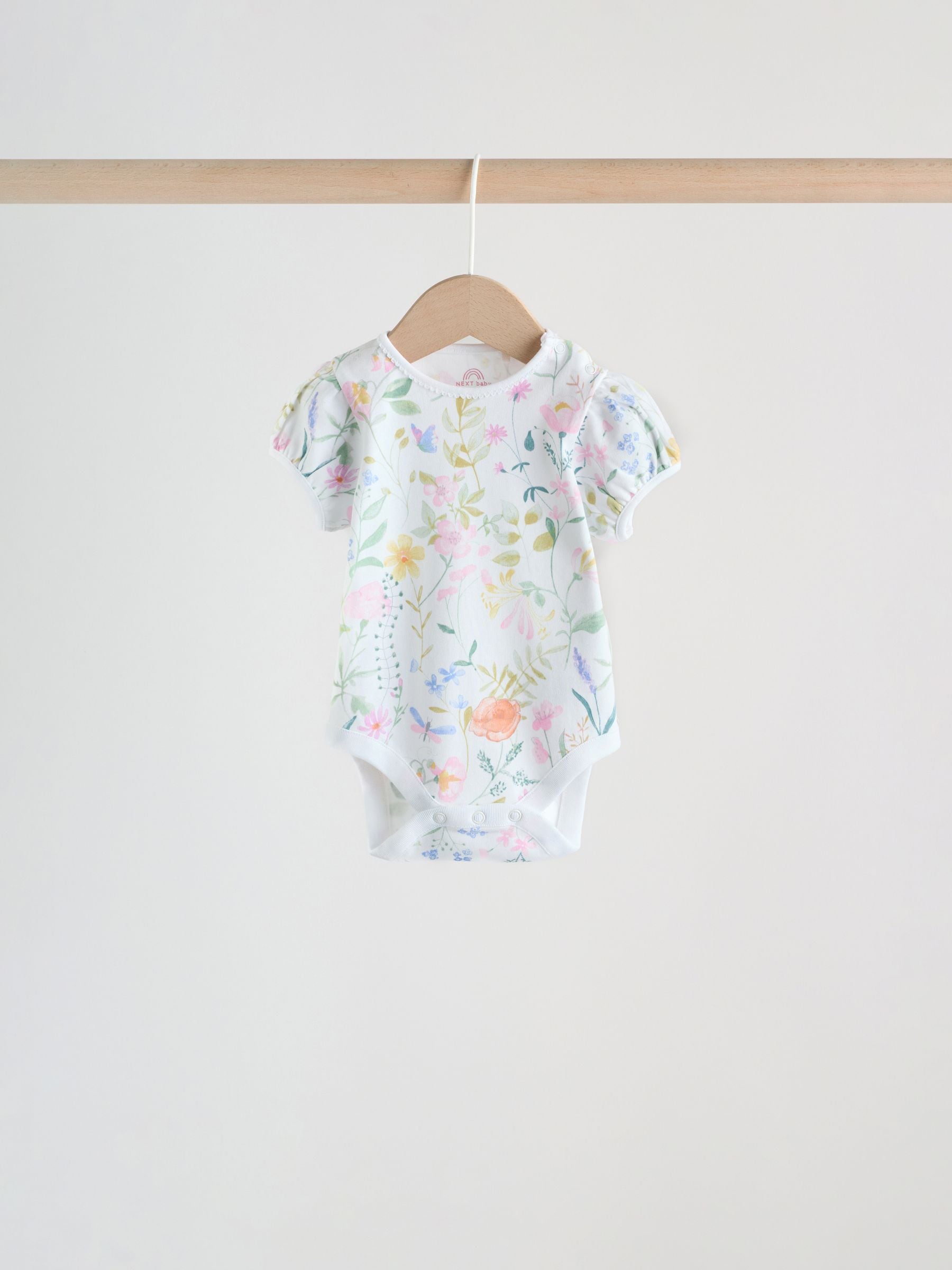 Pink Short Sleeve Baby Bodysuits 5 Pack image 4