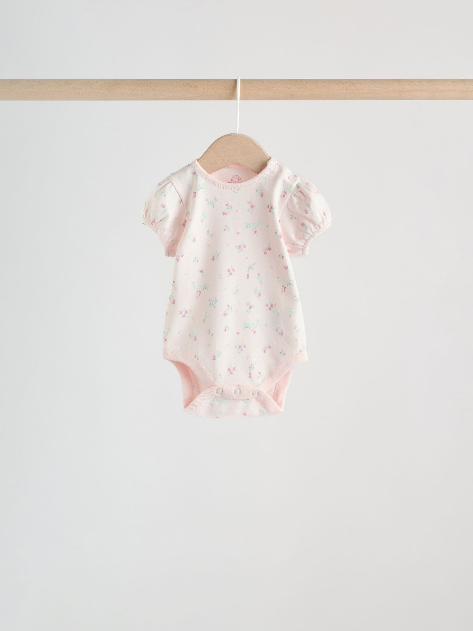 Pink Short Sleeve Baby Bodysuits 5 Pack image 7