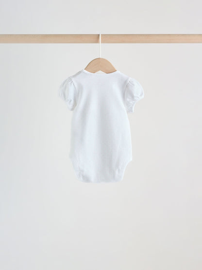 Pink Short Sleeve Baby Bodysuits 5 Pack image 10