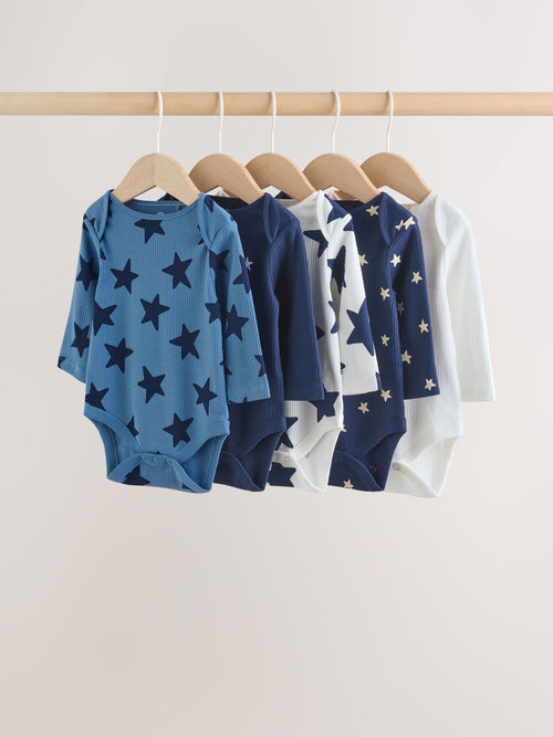 Dsiney Kidz - Navy Star Long Sleeve Bodysuits 5 Pack image 1