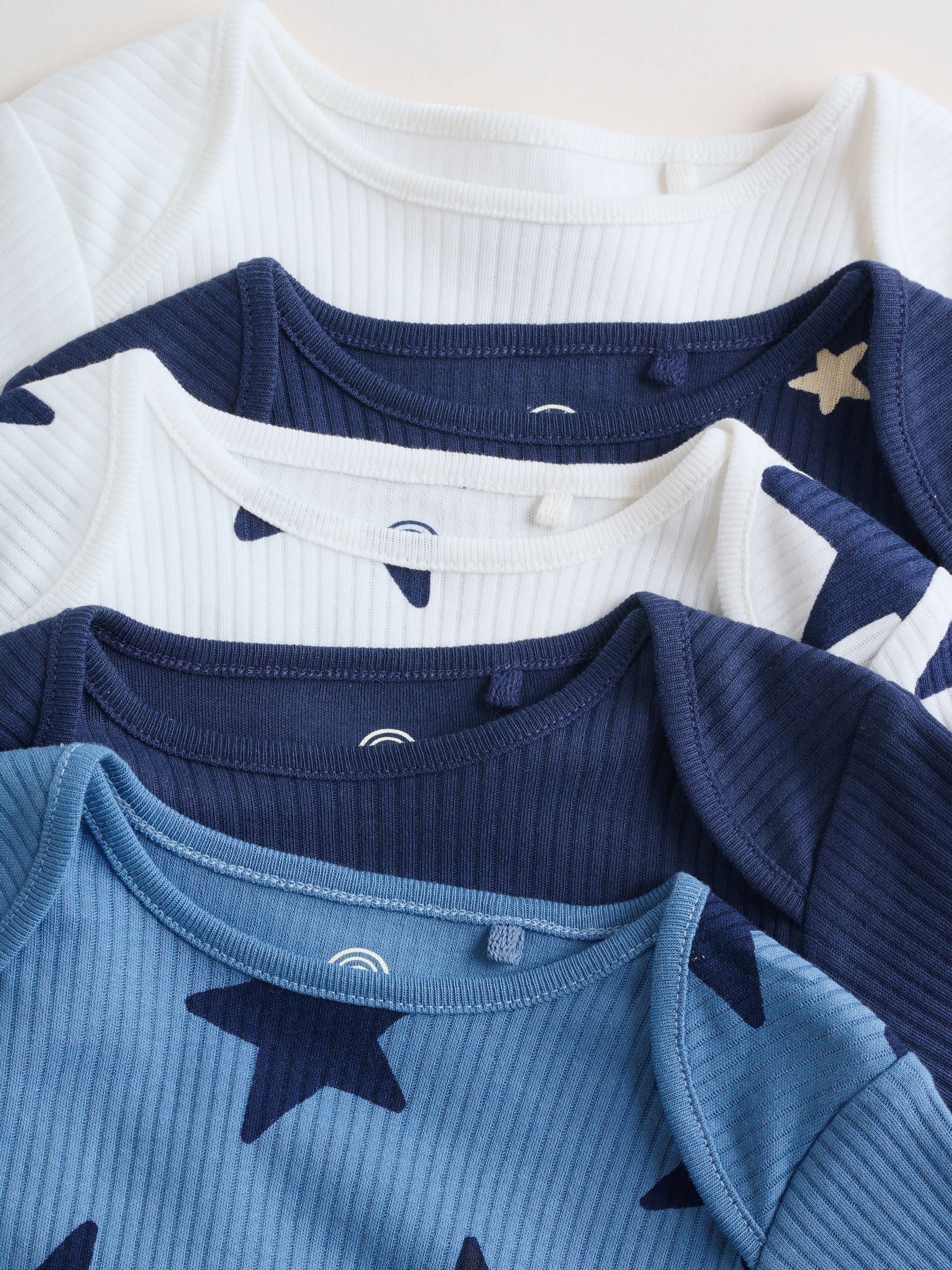 Navy Star Long Sleeve Bodysuits 5 Pack image 3