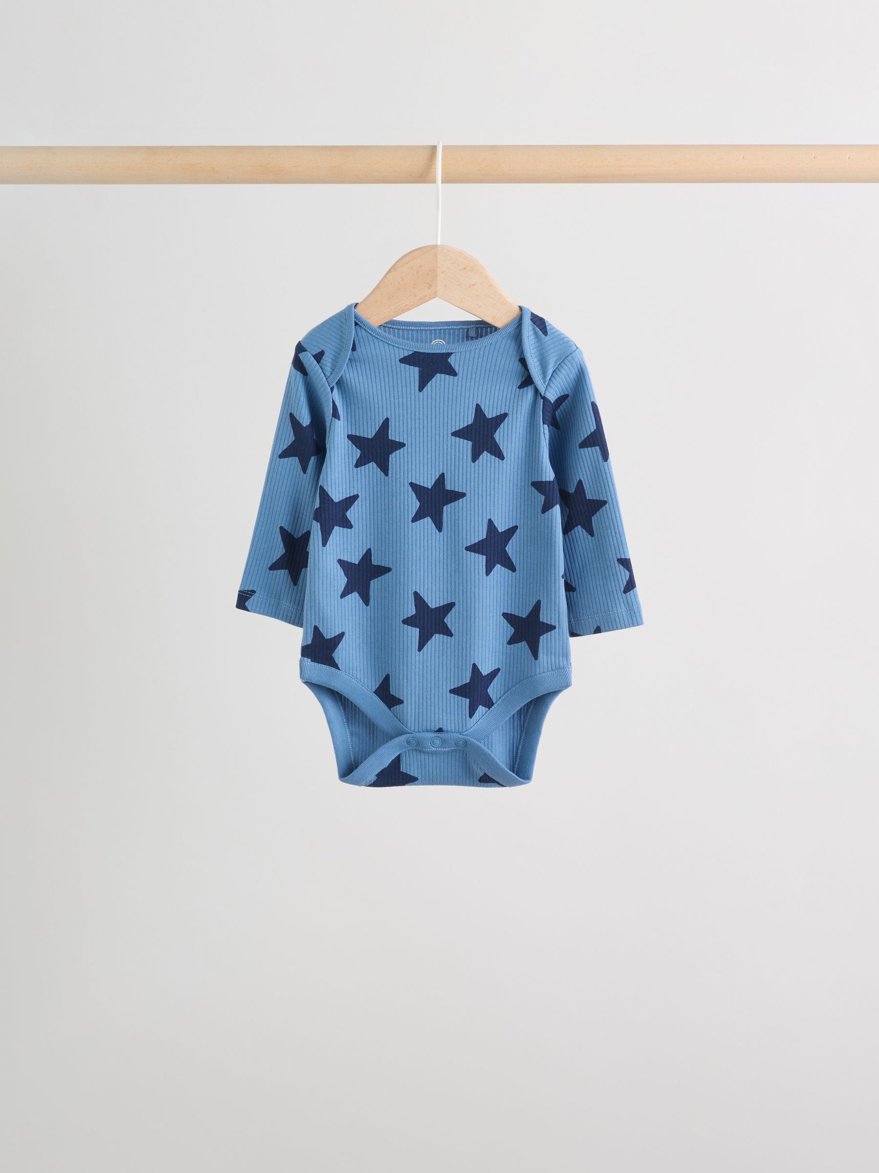 Navy Star Long Sleeve Bodysuits 5 Pack image 8
