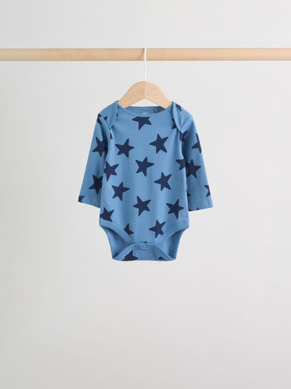 Navy Star Long Sleeve Bodysuits 5 Pack image 8