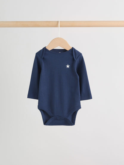 Navy Star Long Sleeve Bodysuits 5 Pack image 9