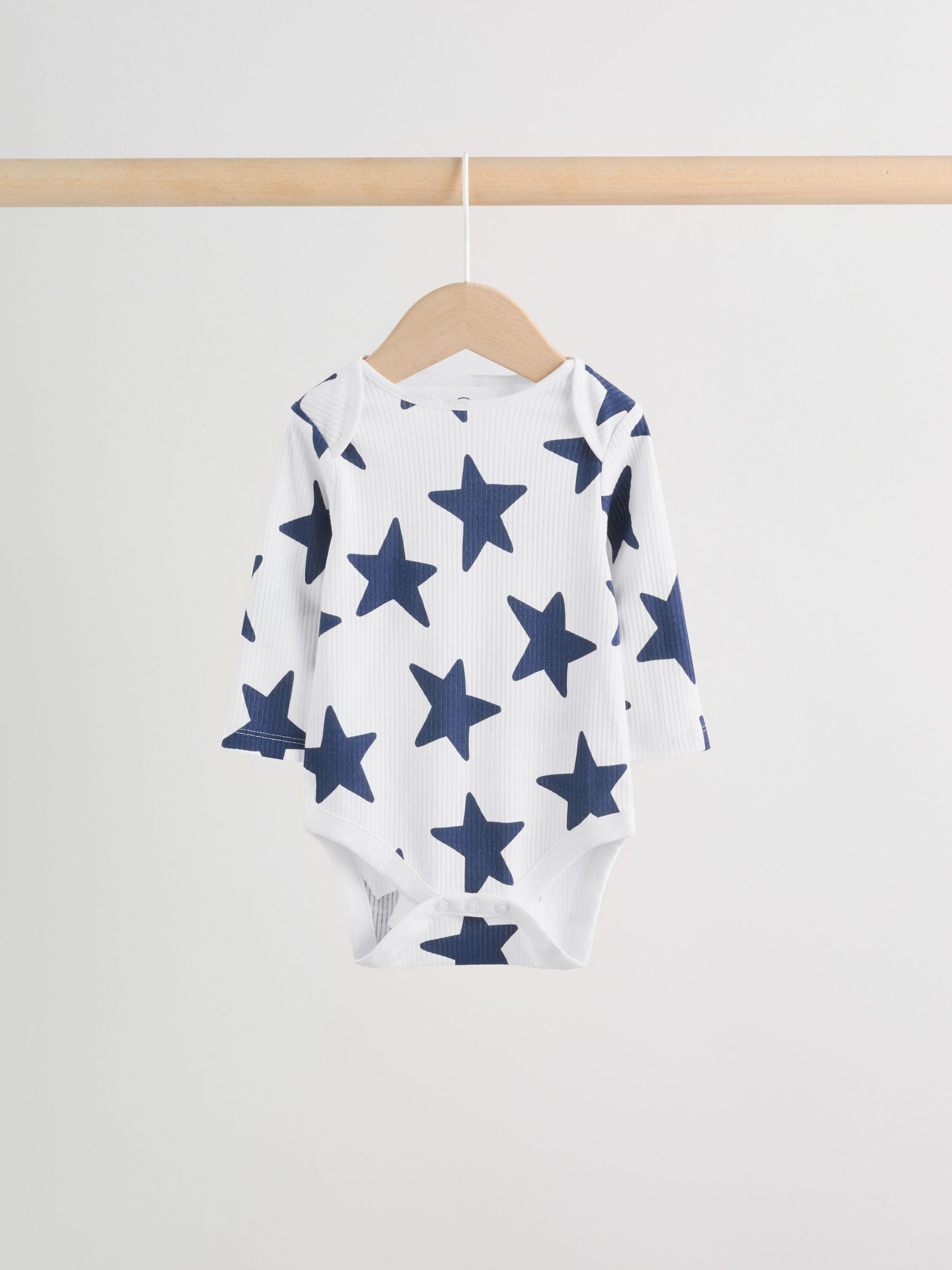Navy Star Long Sleeve Bodysuits 5 Pack image 5