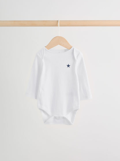 Navy Star Long Sleeve Bodysuits 5 Pack image 7