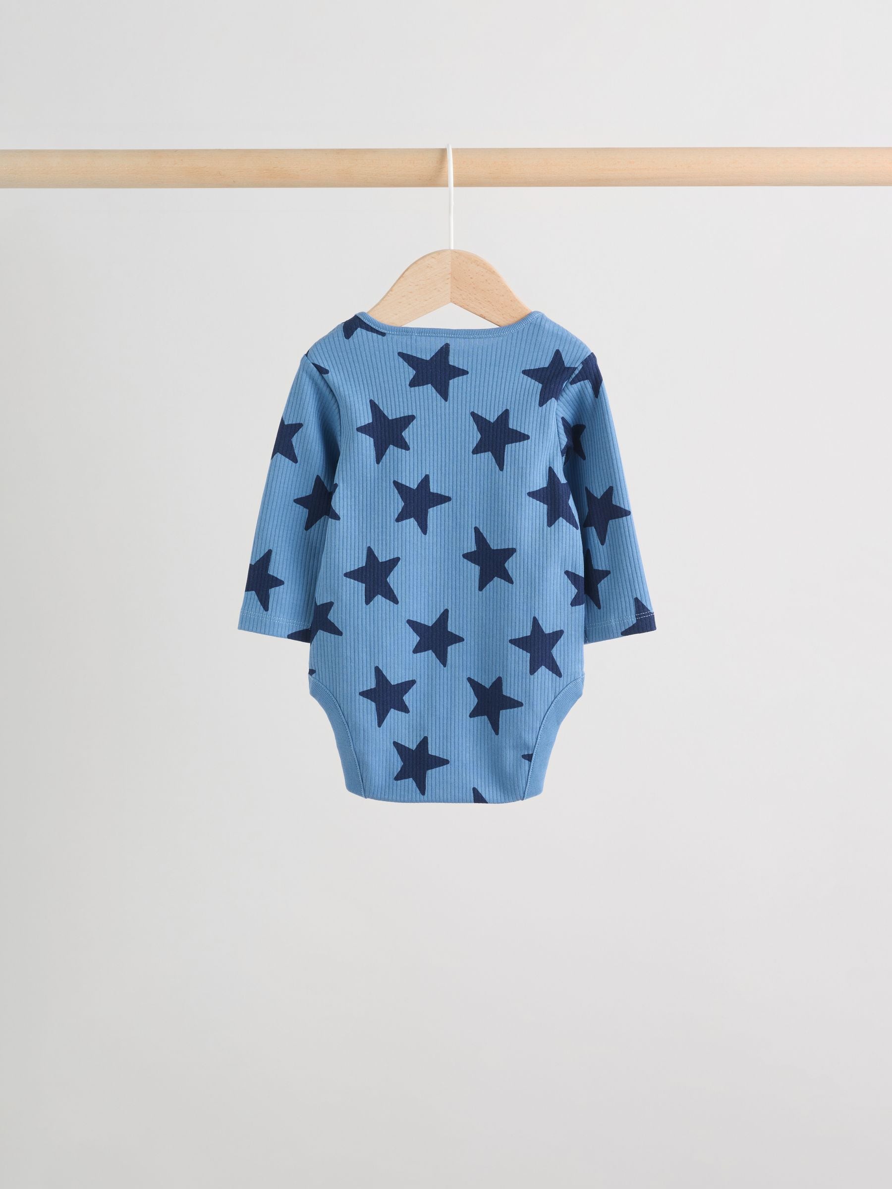 Navy Star Long Sleeve Bodysuits 5 Pack image 8