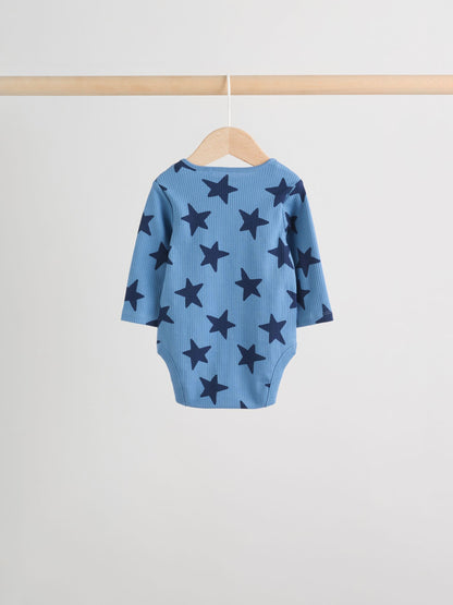 Navy Star Long Sleeve Bodysuits 5 Pack image 8