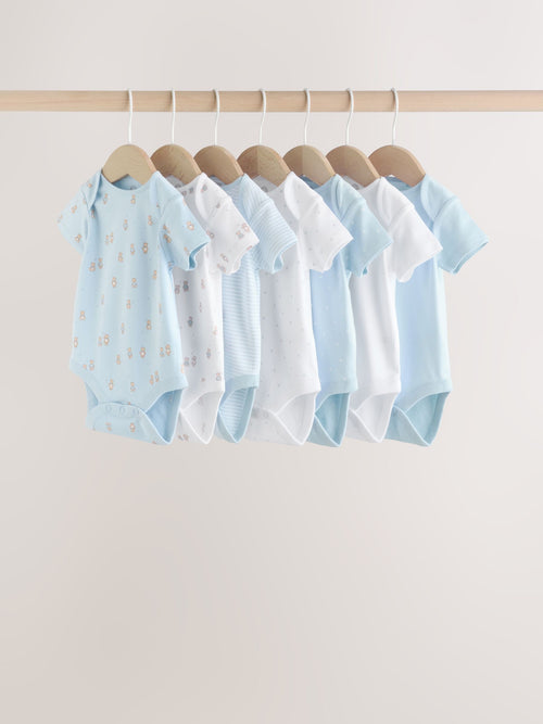 Dsiney Kidz - Blue 7 Pack Short Sleeve Baby Bear Bodysuit image 1