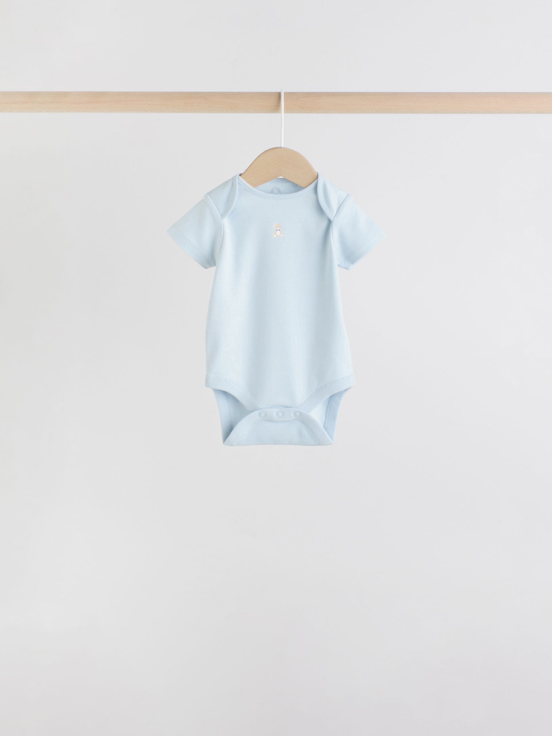 Blue 7 Pack Short Sleeve Baby Bear Bodysuit image 10