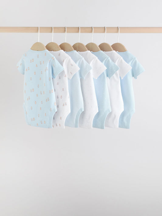 Dsiney Kidz - Blue 7 Pack Short Sleeve Baby Bear Bodysuit image 2