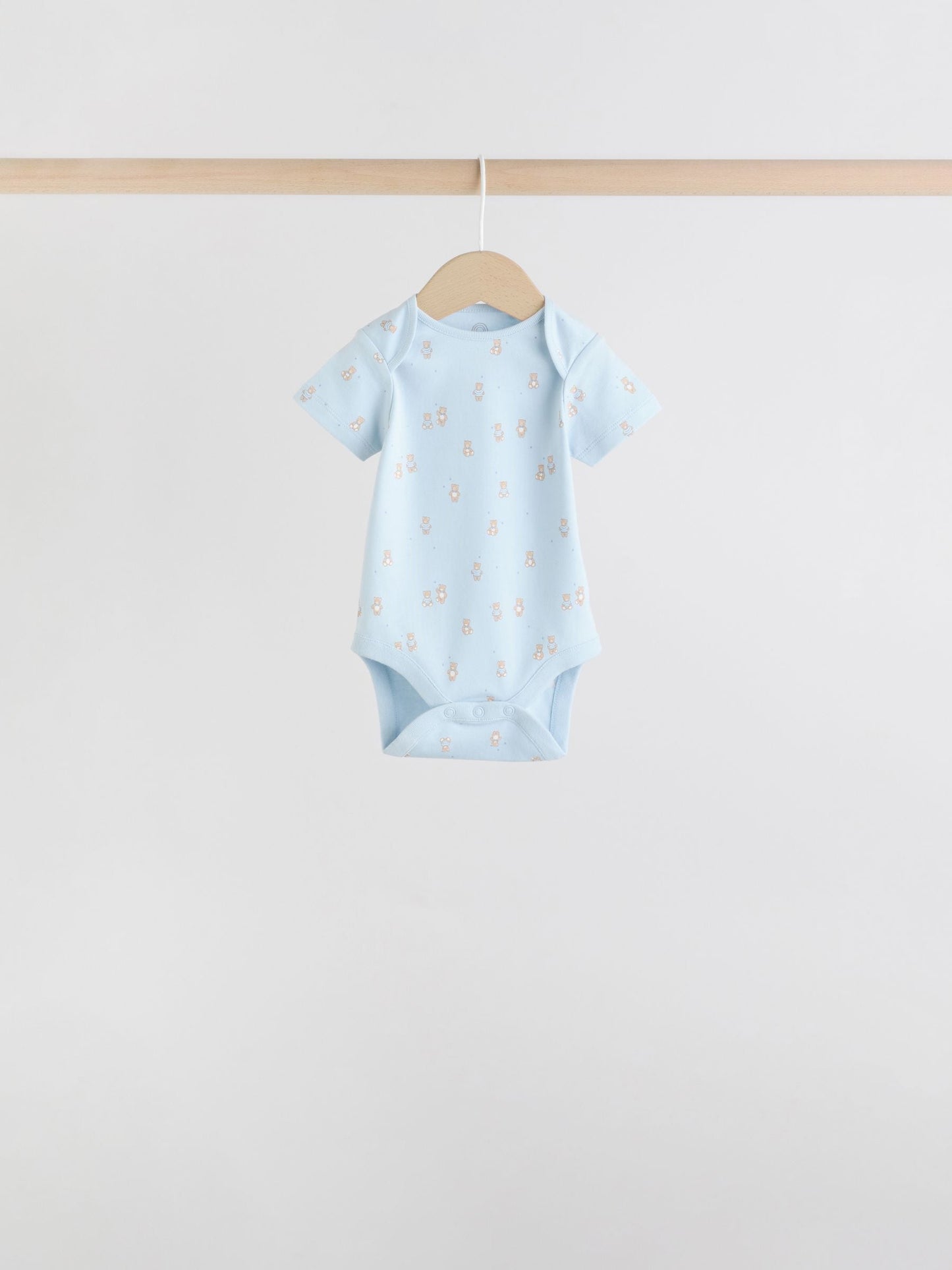 Blue 7 Pack Short Sleeve Baby Bear Bodysuit image 3