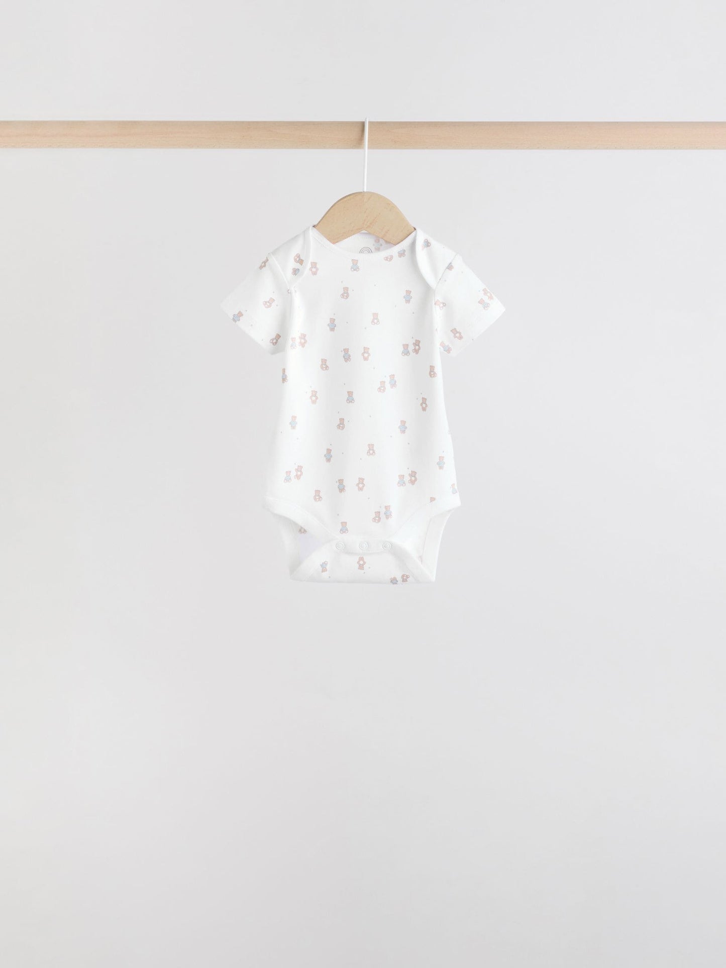 Blue 7 Pack Short Sleeve Baby Bear Bodysuit image 4