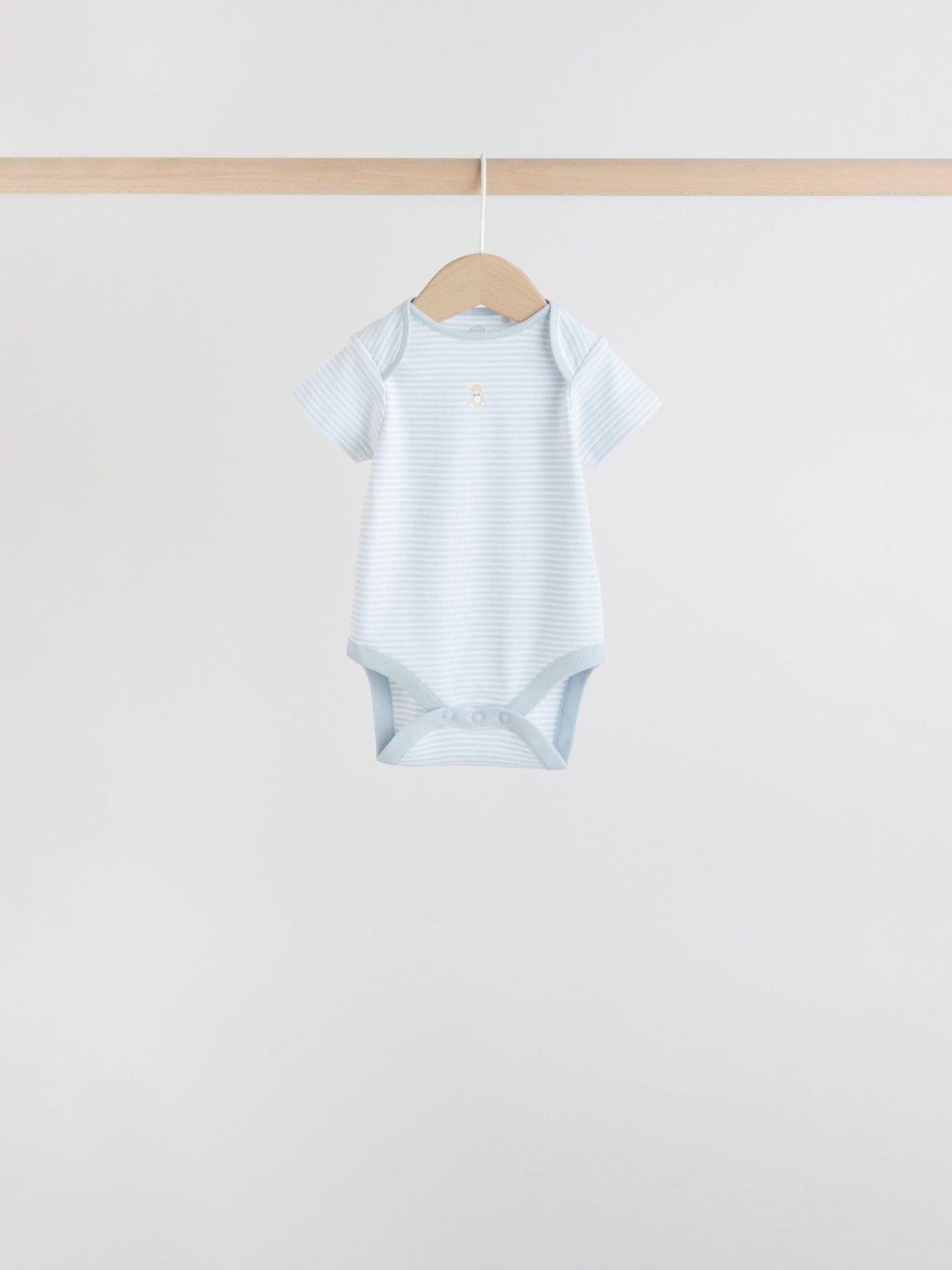 Blue 7 Pack Short Sleeve Baby Bear Bodysuit image 6