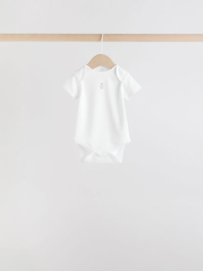 Blue 7 Pack Short Sleeve Baby Bear Bodysuit image 9