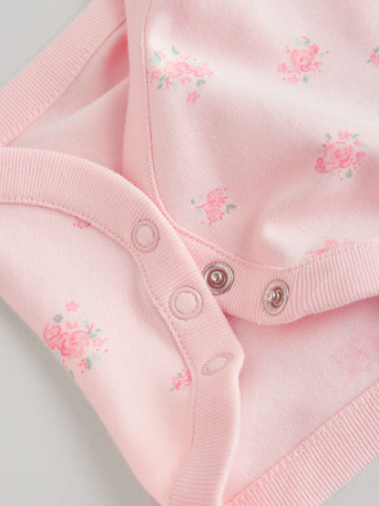 White/Pink 5 Pack Vest Baby Bodysuits image 5