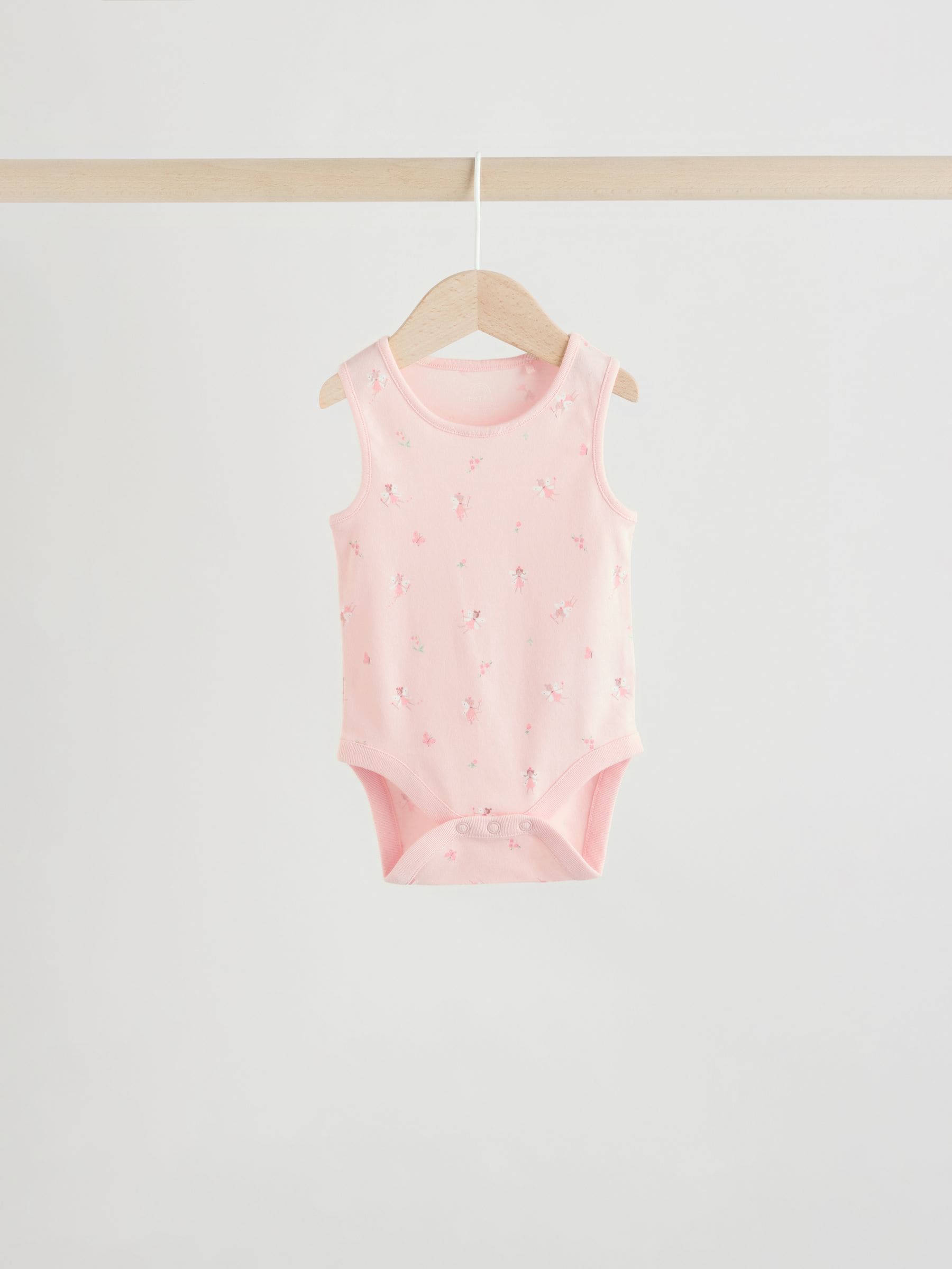 White/Pink 5 Pack Vest Baby Bodysuits image 6