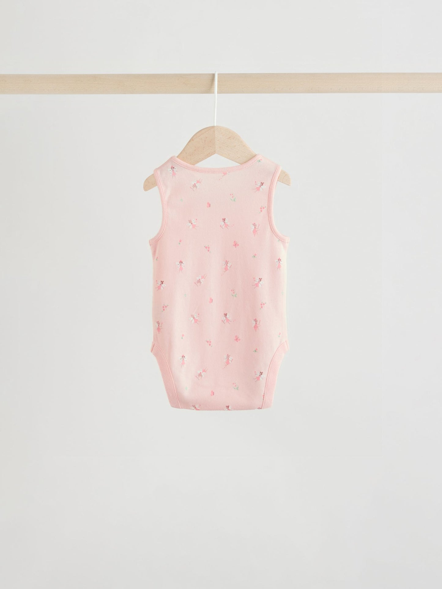 White/Pink 5 Pack Vest Baby Bodysuits image 8