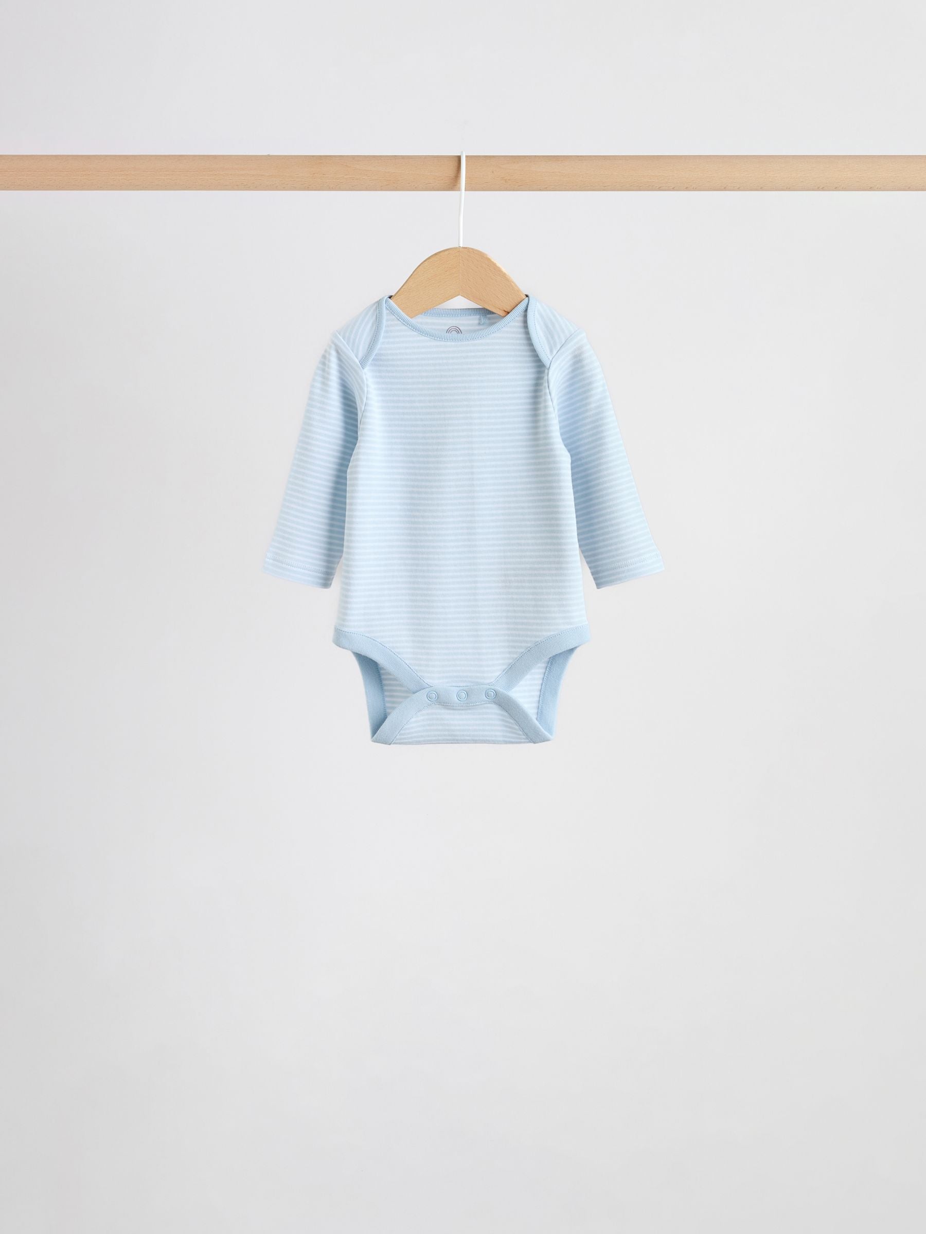 Blue 5 Pack Long Sleeved Baby Bear Bodysuit image 3